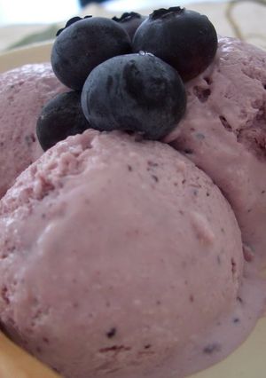 A picture of Blueberry Cream Cheese Ice Cream.