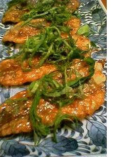 A picture of Horse Mackerel à la Meunière with Ume-Shiso Seasoning.