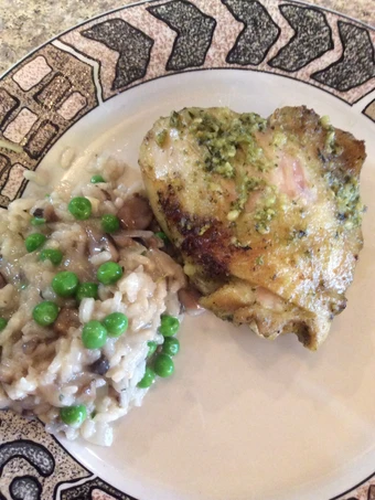 Easy Way Prepare Pesto Chicken And Mushroom risotto Mmmmmmmm the Perfect Makes you drool
