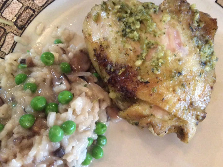 Easy Way Prepare Pesto Chicken And Mushroom risotto Mmmmmmmm the Perfect Makes you drool