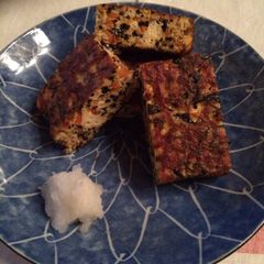 A picture of Gisei Dofu (Tofu Egg Omelet).