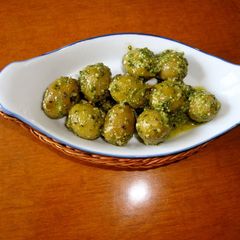 A picture of Olives with Pesto Genovese.
