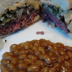 A picture of Philly Cheesesteak Burgers.