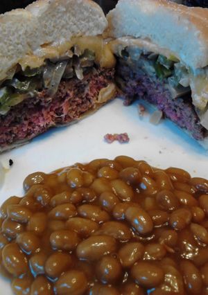 A picture of Philly Cheesesteak Burgers.