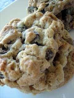 A picture of oatmeal chocolate chip cookies.