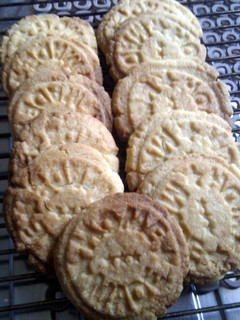 A picture of 'V' home made cookies.