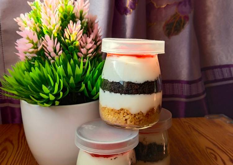 Resep Dessert oreo,marie, n cheese in jar Anti Gagal