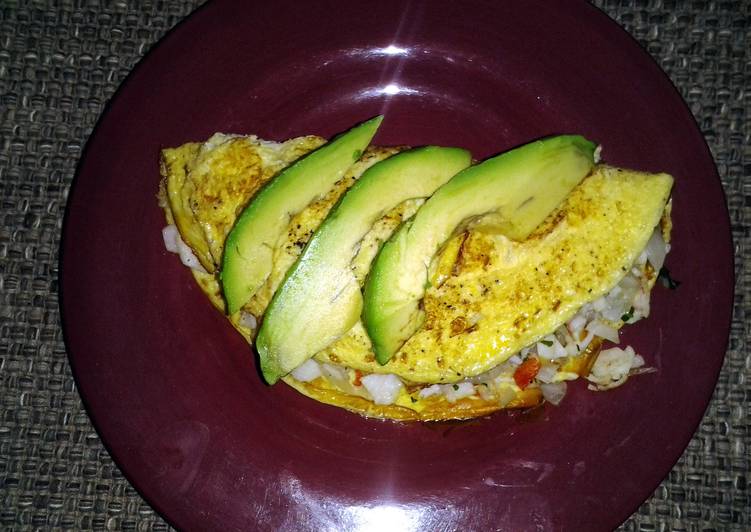 Steps to Make Quick Crab and avocado omelet