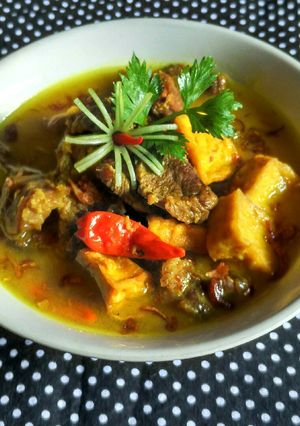 Foto resep Gulai daging sapi + Tahu Kuning