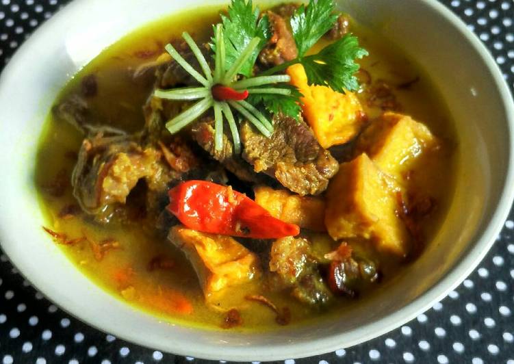 Resep Gulai daging sapi + Tahu Kuning oleh phikarahayu Cookpad
