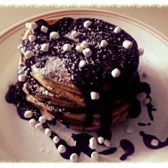 Smores pancakes A picture of Smores pancakes.