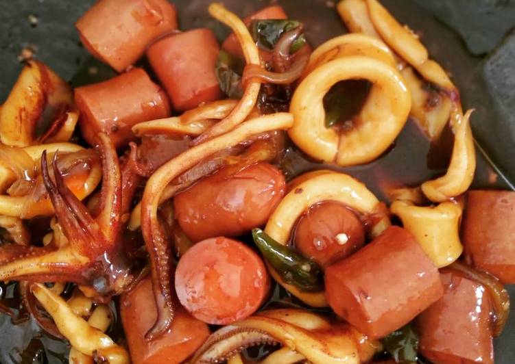Cara Gampang mengolah Black pepper squid, Menggugah Selera