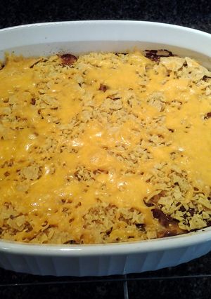 A picture of Tostada casserole.
