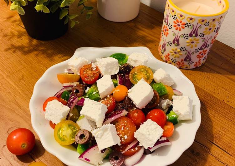 سلطه الفيتا اليونانية greek feta salad 🥗