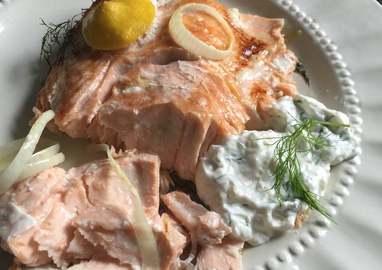 Steps to Make Award-winning Salmon with Dill and Horseradish Sauce