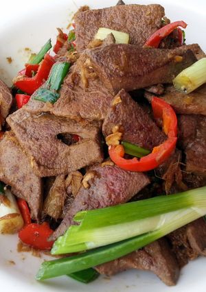 A picture of Pork Liver With Ginger.