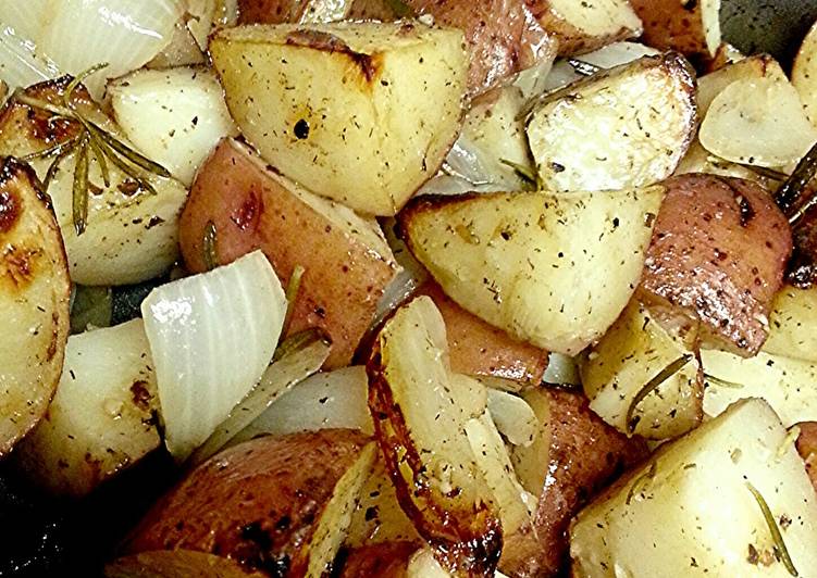 Steps to Prepare Super Quick Homemade Rosemary Roasted Potatoes &amp; Onions