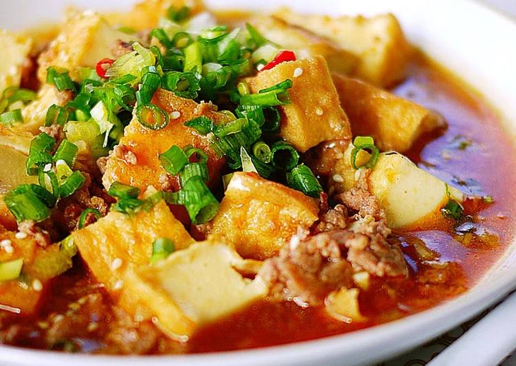 Recipe of Perfect Super Quick Japanese-Style Mapo Tofu with Atsuage