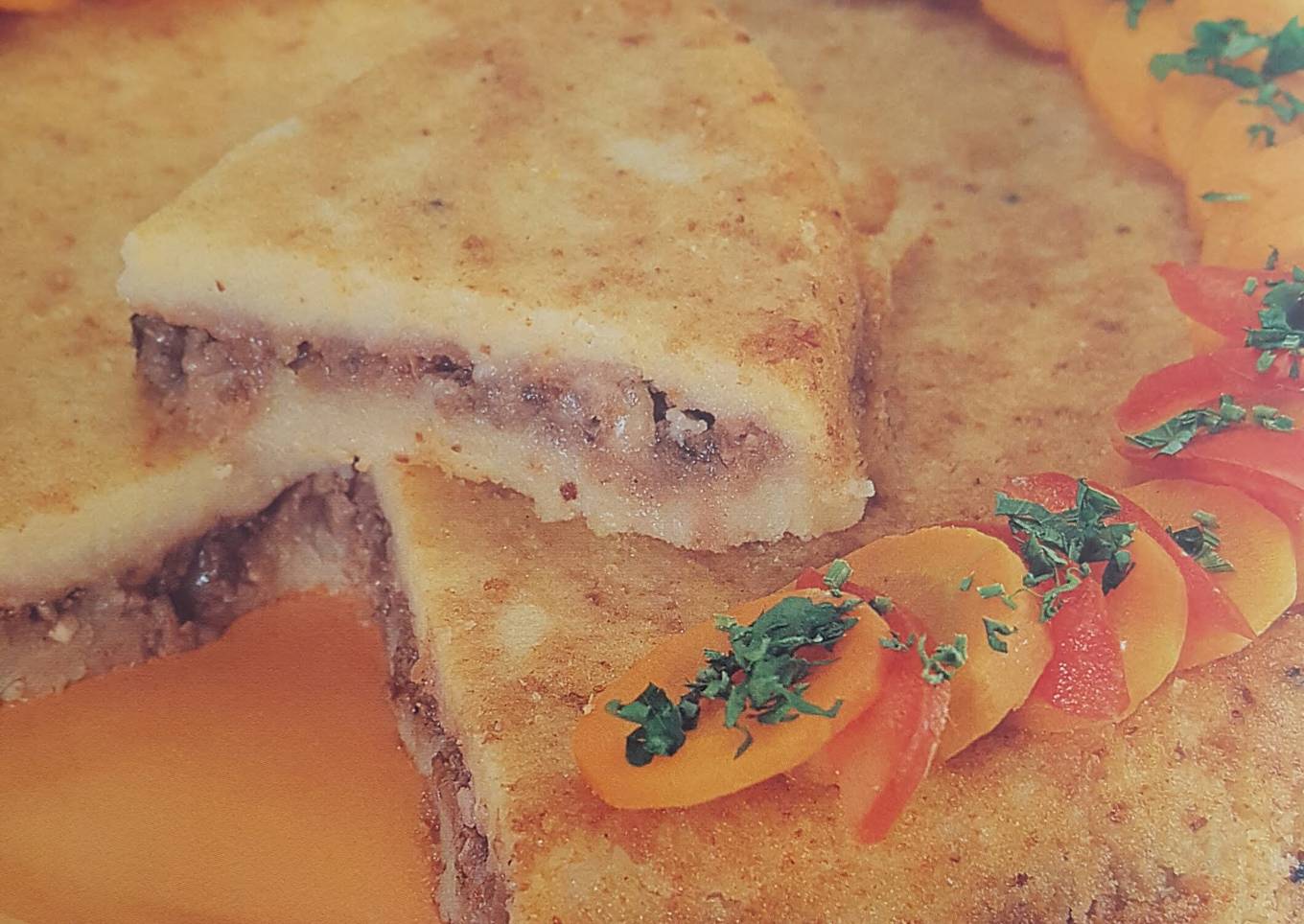 Casserole cake with mashed potatoes