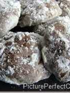 A picture of chocolate snowball cookies.