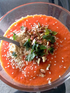 A picture of No Cook Tomato Soup.
