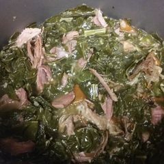 Collard Greens with Smoked Turkey Leg A picture of Collard Greens with Smoked Turkey Leg.