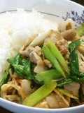 Garlic Scapes and Pork Belly Fried in Oyster Sauce