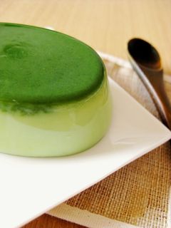 A picture of Jiggly Matcha Milk Jello.