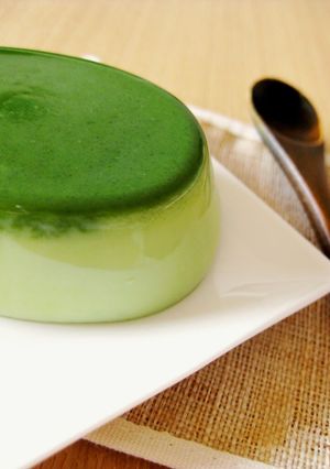 A picture of Jiggly Matcha Milk Jello.