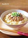 Raw Egg on Rice with Natto