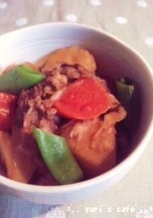 A picture of Dense and Hearty Nikujaga - Japanese Meat & Potato Simmer.