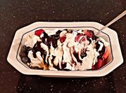 A picture of berry banana split
