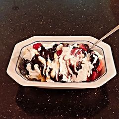 A picture of Fresh Fruit Banana Split.