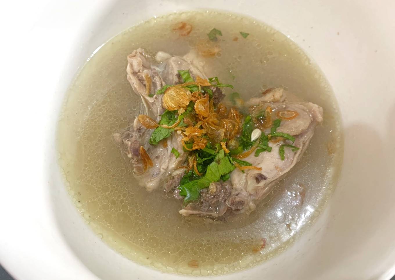 Sop ayam pak min klaten ala2 😬