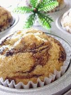 A picture of Marbled Banana Muffins.