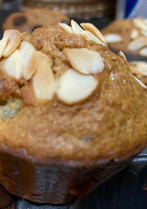 Una foto de Muffin de plátano, pera y avena