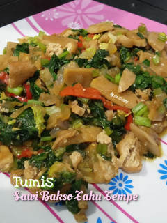 Foto resep Tumis Sawi Bakso Tahu Tempe