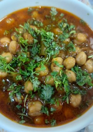 A picture of Chicpeas masala curry.