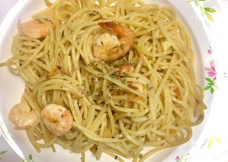 Resep Spaghetti Aglio Olio Udang (spagetti) Anti Gagal