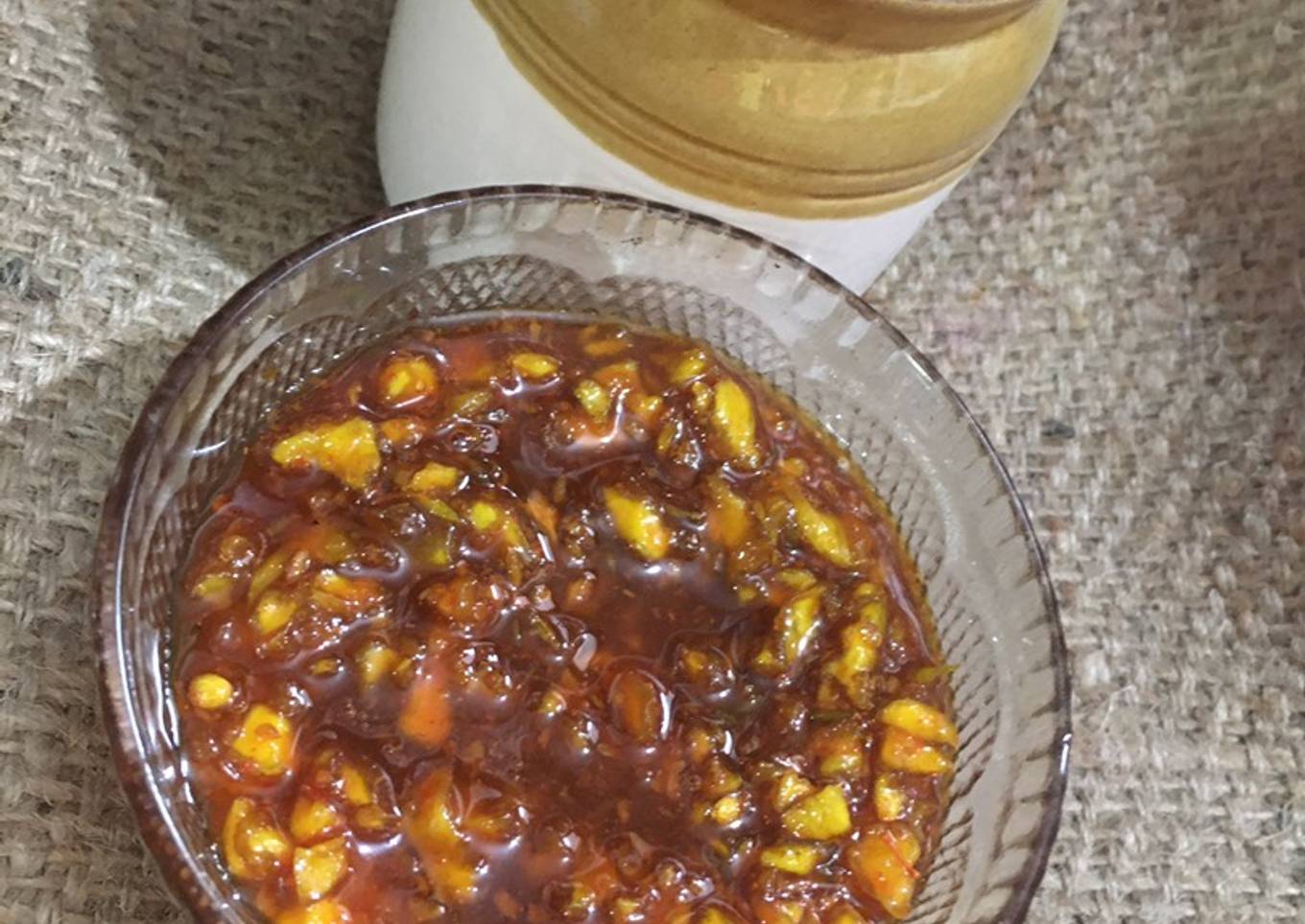 Raw mango pickle(chundo)