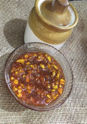 A picture of Raw mango pickle(chundo).