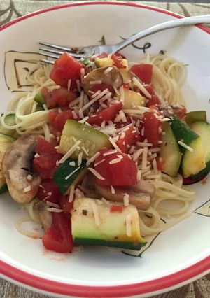 A picture of Mediterranean Vegetable Pasta.
