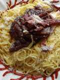Pasta fresca con endibias rojas y remolacha