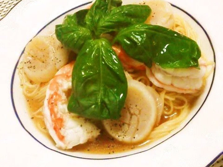Recipe Chilled Tomato Pasta with Shrimp & Scallops the Delicious So Delicious