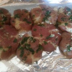 A picture of Herbed smashed potatoes.