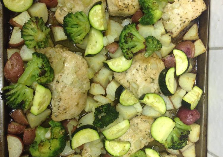 Steps to Prepare Any-night-of-the-week Roasted Chicken, Potatoes &amp; Veggies