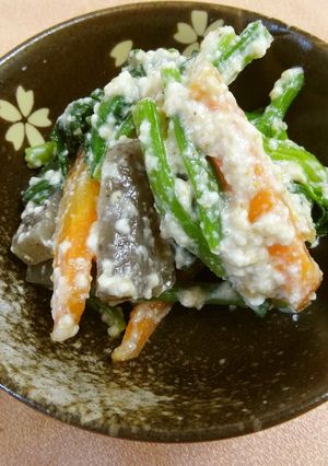 A picture of Smooth Konnyaku Shira-ae with Silken Tofu.