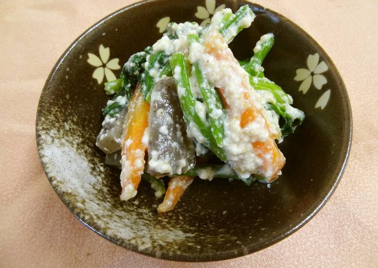 Recipe of Quick Smooth Konnyaku Shira-ae with Silken Tofu