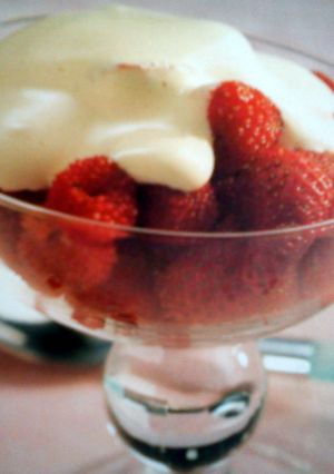 A picture of Fresh Berries with Sabayon Sauce.