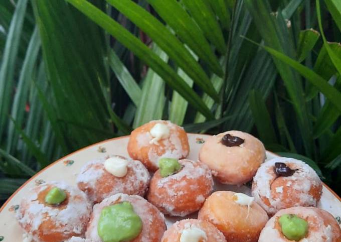 Resep Bomboloni Matcha, Coklat dan Vanilla ❤️❤️🍩, Lezat Sekali